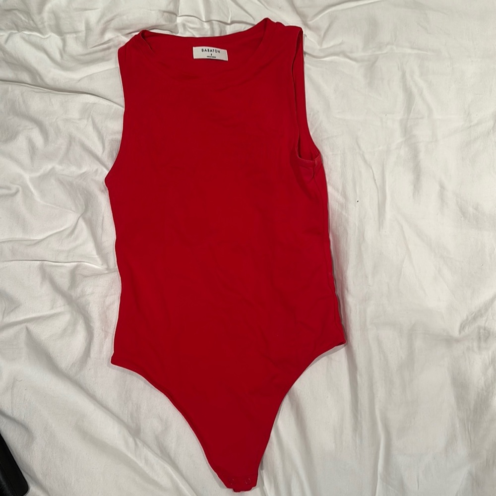 BABATON Aritzia red bodysuit. Perfect for the 4th of July, size small worn once!
